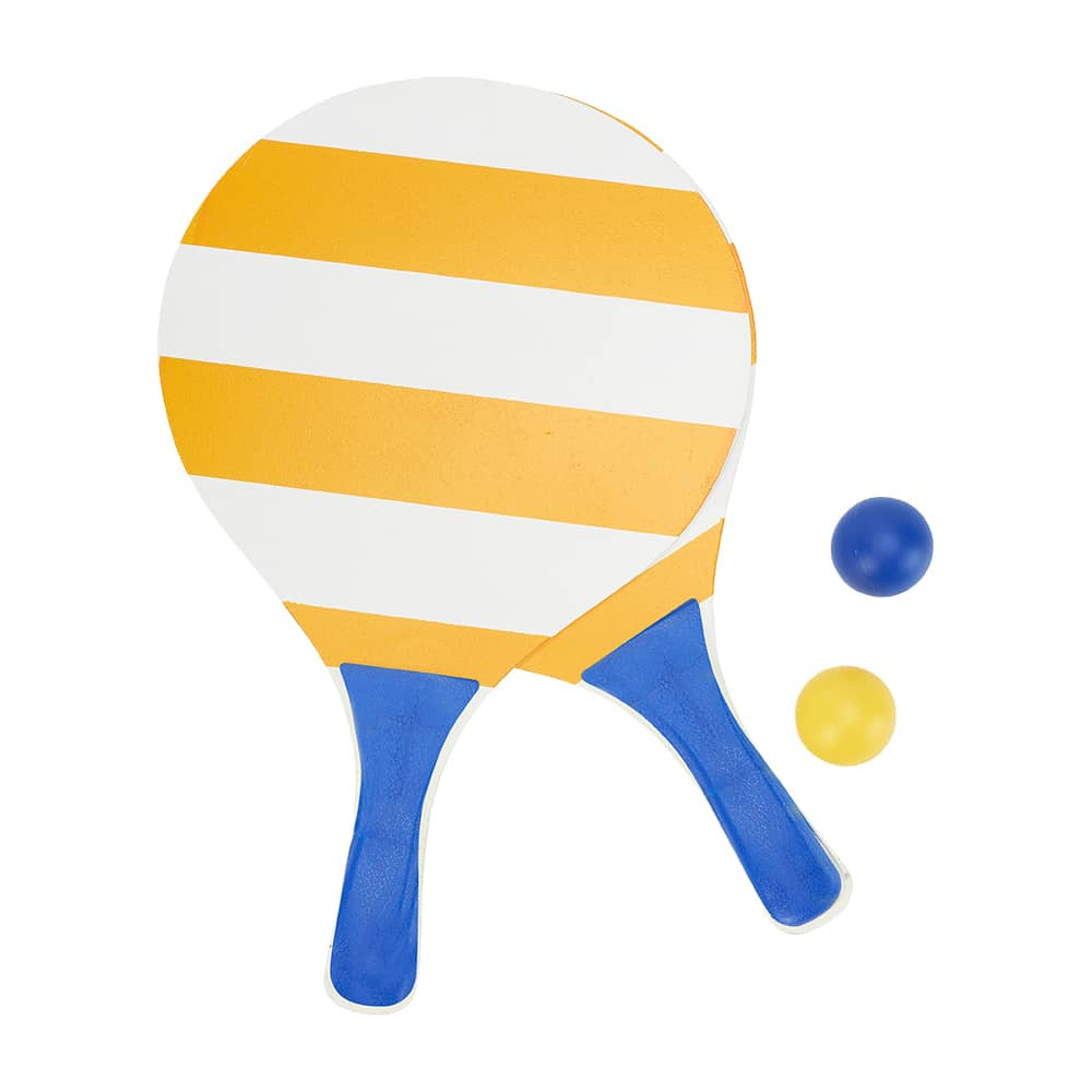 BEACH BAT & BALL SET - YELLOW STRIPE