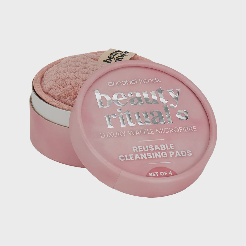 BEAUTY RITUAL LUXURY WAFFLE CLEANSING PADS 4pc - DUSTY PINK