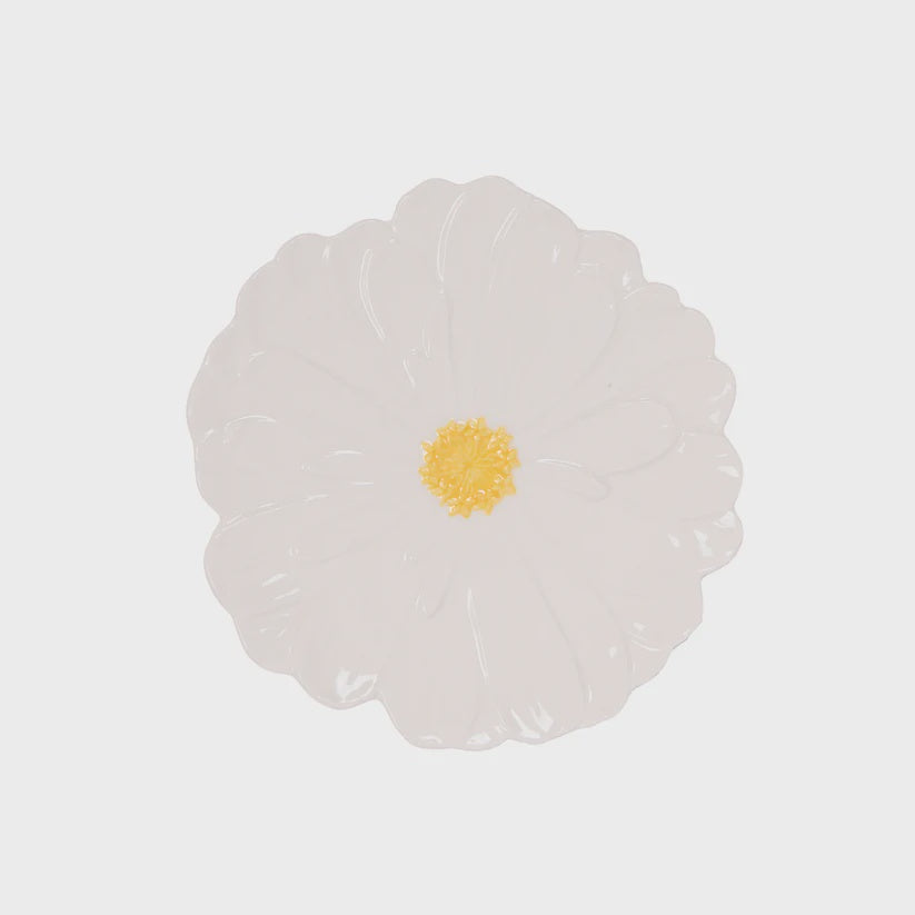 WHITE ZINNIA PLATE