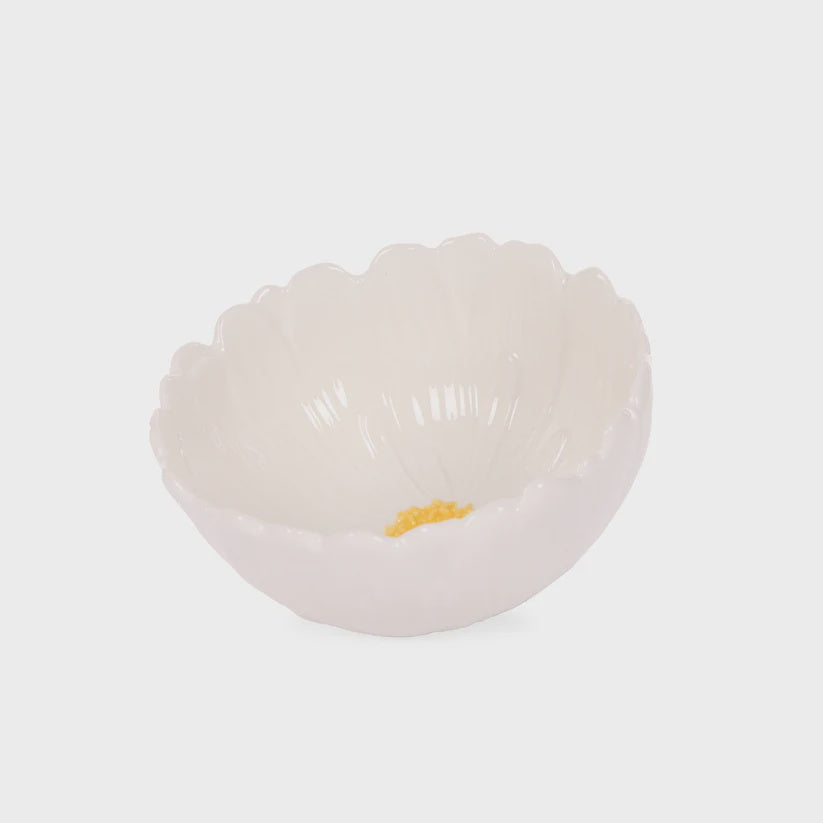 WHITE ZINNIA BOWL