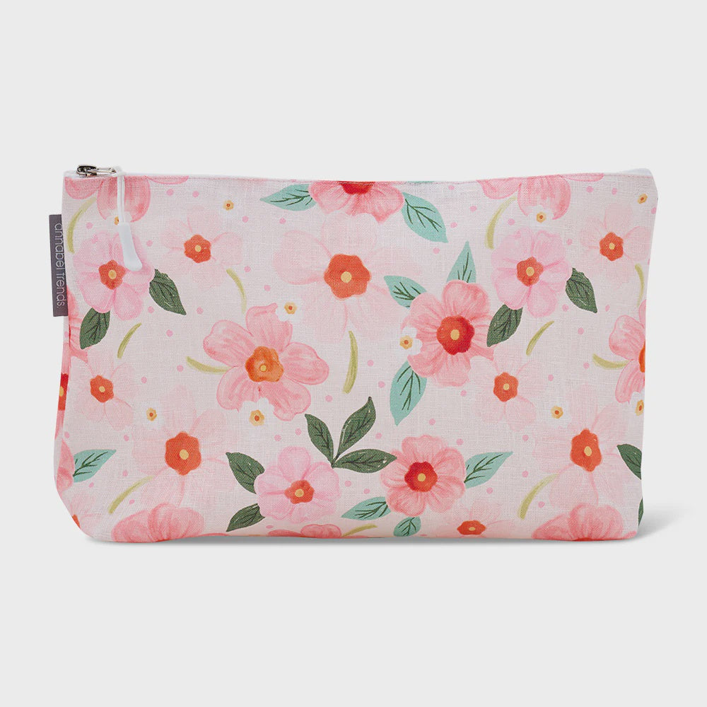 Cosmetic Bag - Linen - Large - Meadow Blush