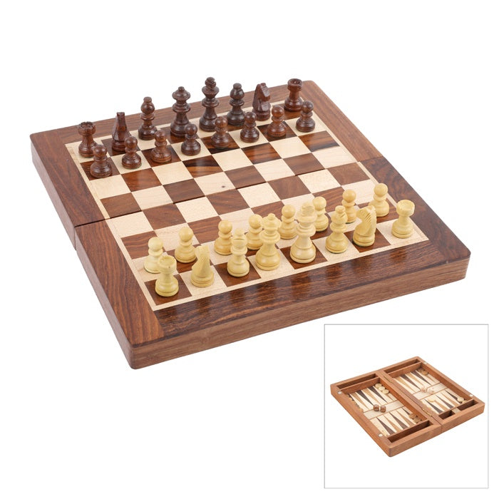 DALLAS TIMBER CHESS & BACKGAMMON SET