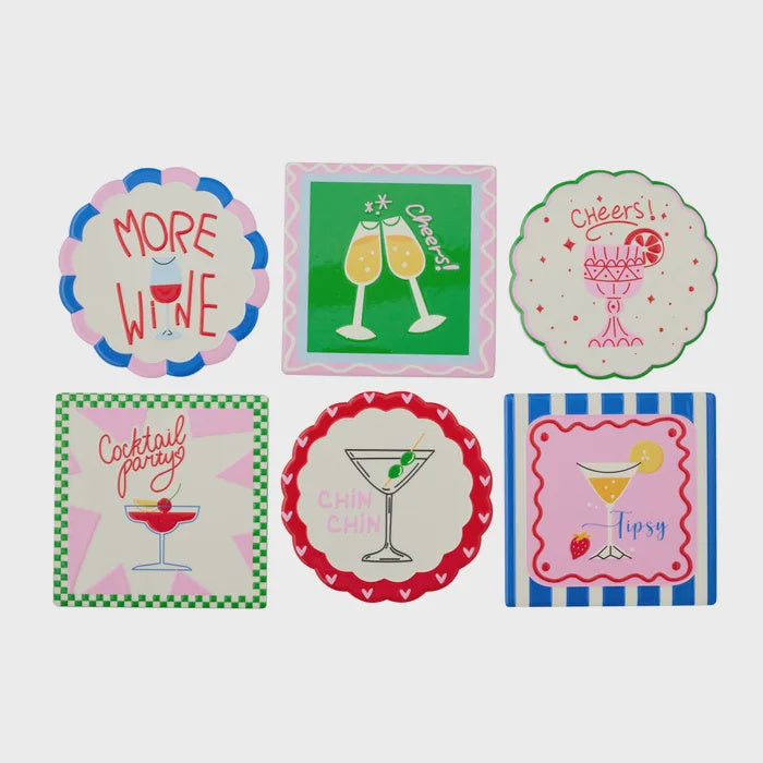 COCKTAIL CERAMIC COASTERS
