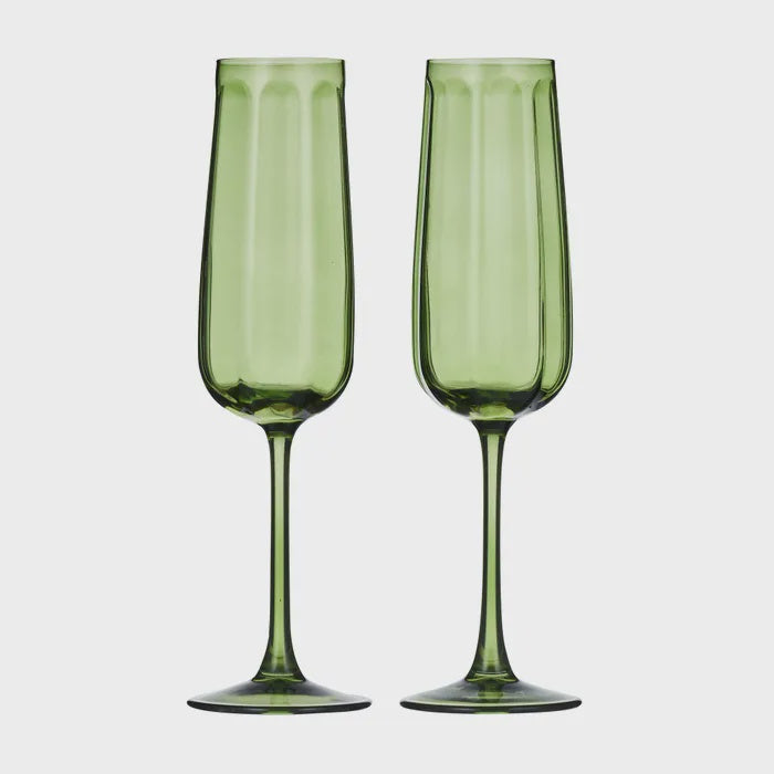 STUDIO GLASS FLUTE OLIVE