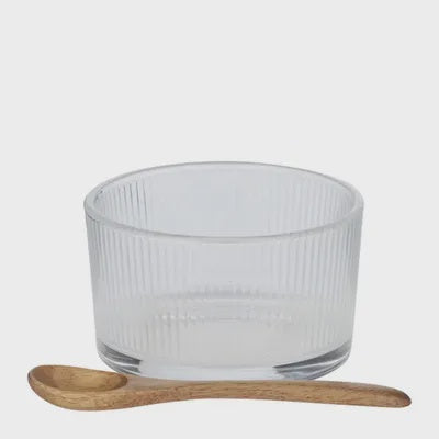 DITTA GLASS BOWL WITH SPOON